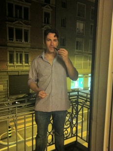 Paul hanging out on his balcony